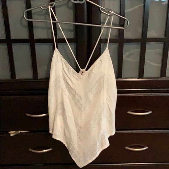 Guess strappy white and silver shirt size XS - Picture 1 of 6